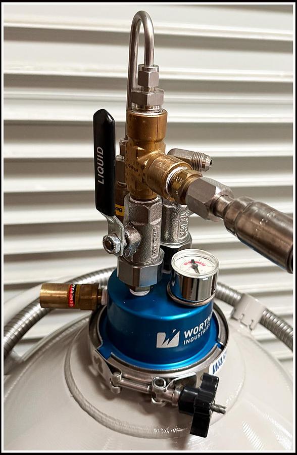 Used Liquid Nitrogen Dewar with Withdrawal System Worthington LD35 w WARRANTY
