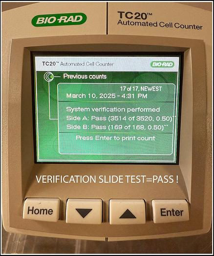 Used BioRad TC20 Automated Cell Counter w WARRANTY