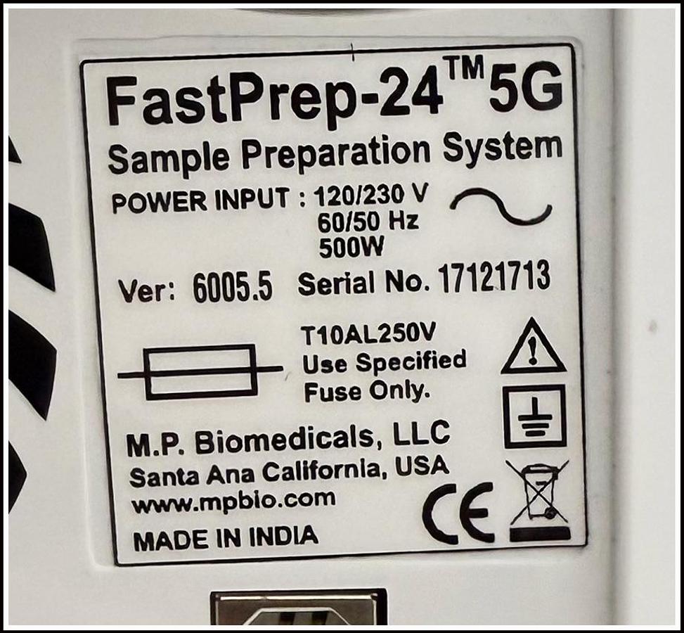 Used MP FastPrep 24 5G Bead Tissue Homogenizer W WARRANTY