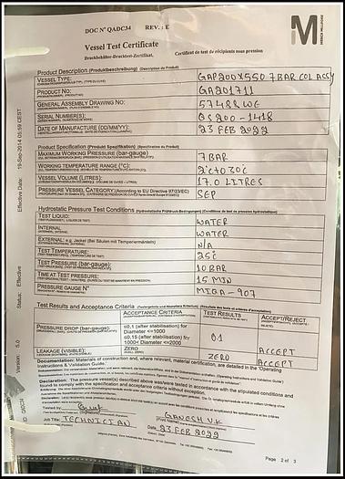 NEW Millipore Quickscale GA201711 Chromatography Column 17L w WARRANTY