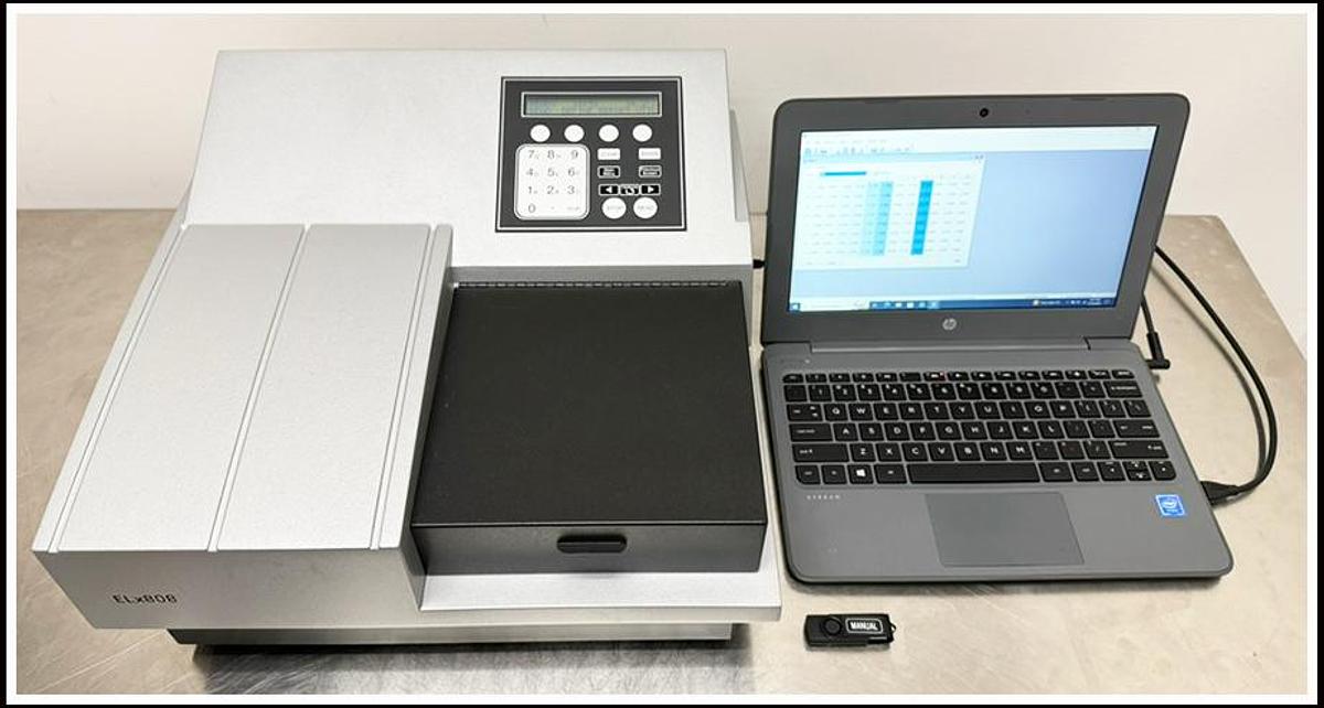 Used Bio-Tek ELx808 IU Microplate Reader w Incubator & Gen5 Software COMPLETE W WARRANTY