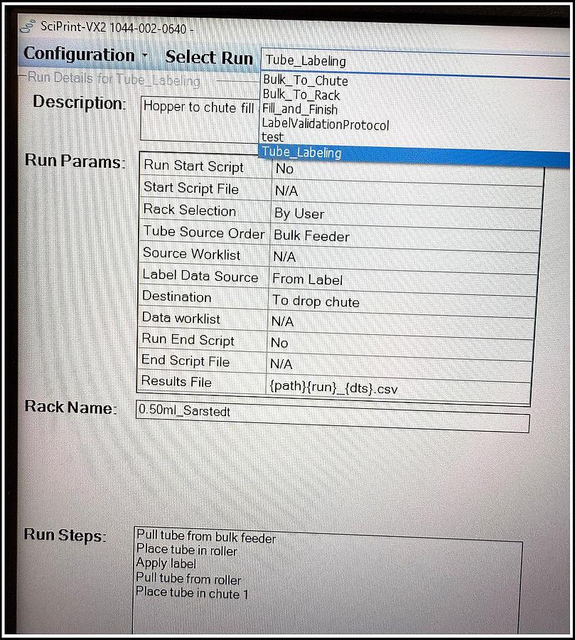 Used Scinomix Sci-Print VX2 Tube Labeling & Handling System w WARRANTY