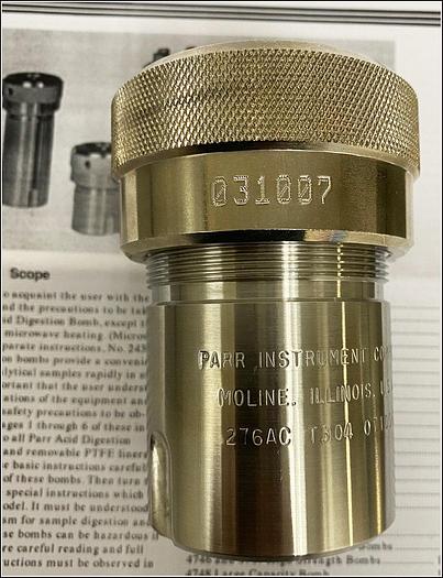 Used Parr Acid Digestion Bomb 4749 w WARRANTY