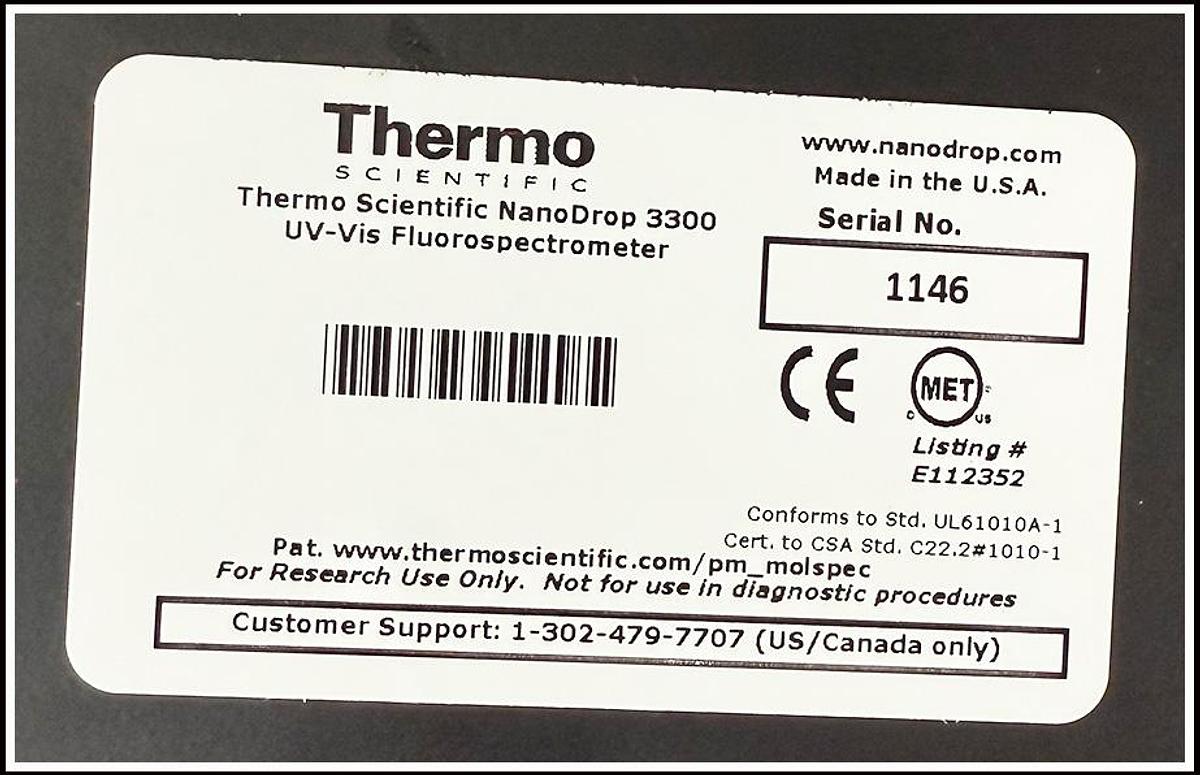 Used NanoDrop Fluorospectrometer 3300 COMPLETE w WARRANTY