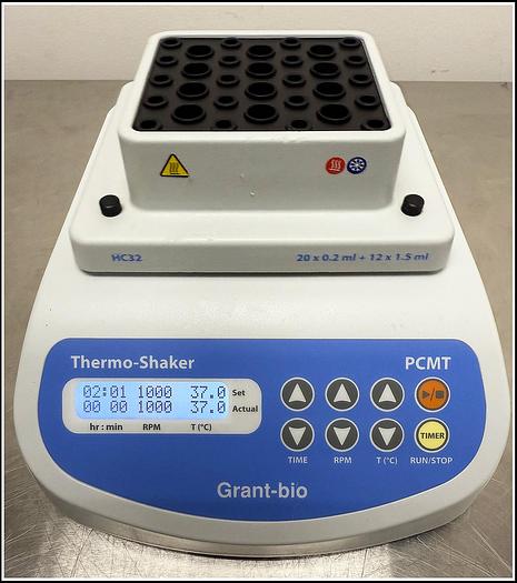 Used Grant Bio  PCMT Thermoshaker 0.2ml & 1.5ml Tubes Thermal Block w WARRANTY