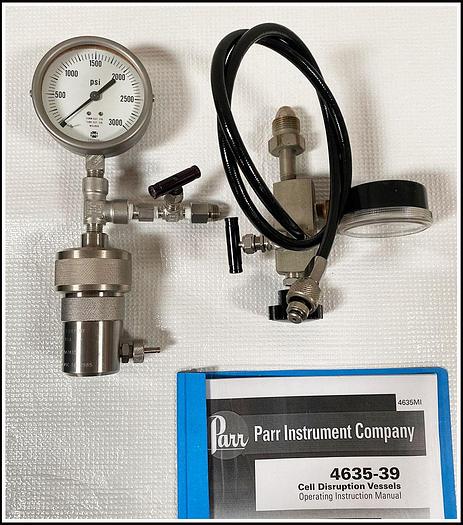 Used Parr Cell Disruption Bomb 4639 w 1831 Regulator and WARRANTY