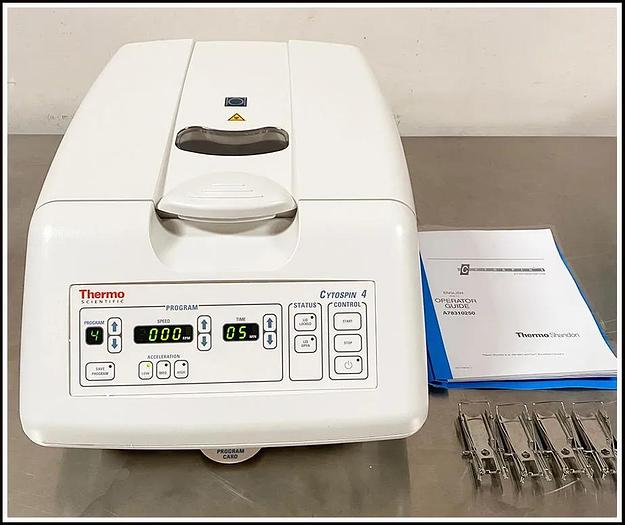 Used Thermo Shandon Cytospin 4 with Rotor & 4 Cytoclips w WARRANTY