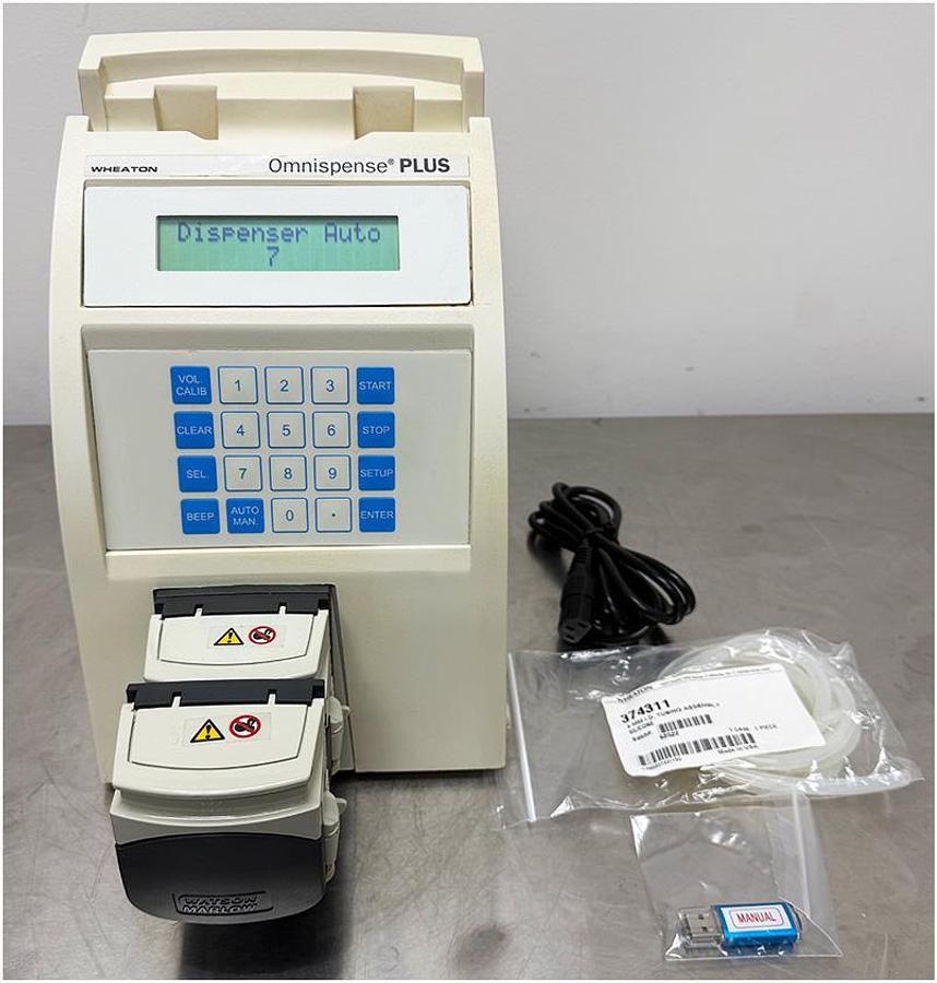 Used Wheaton Omnispense PLUS Dispensing Pump TWO HEADS w WARRANTY