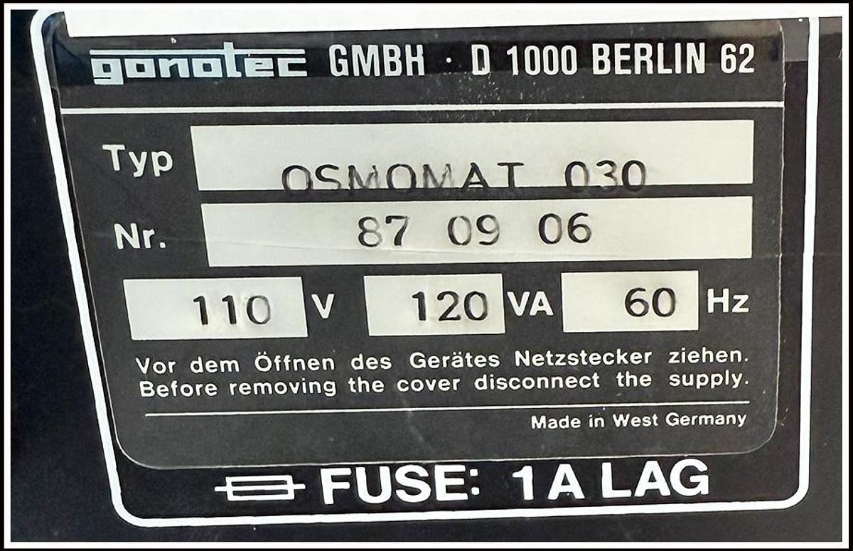 Used GONOTEC ELITECH Cryoscopic Osmometer OSMOMAT 030 w WARRANTY