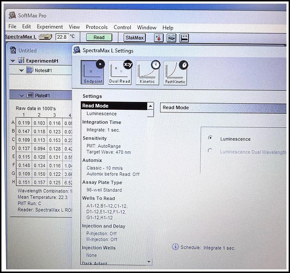 Used Spectramax L Microplate Luminometer Luminescence Reader w WARRANTY