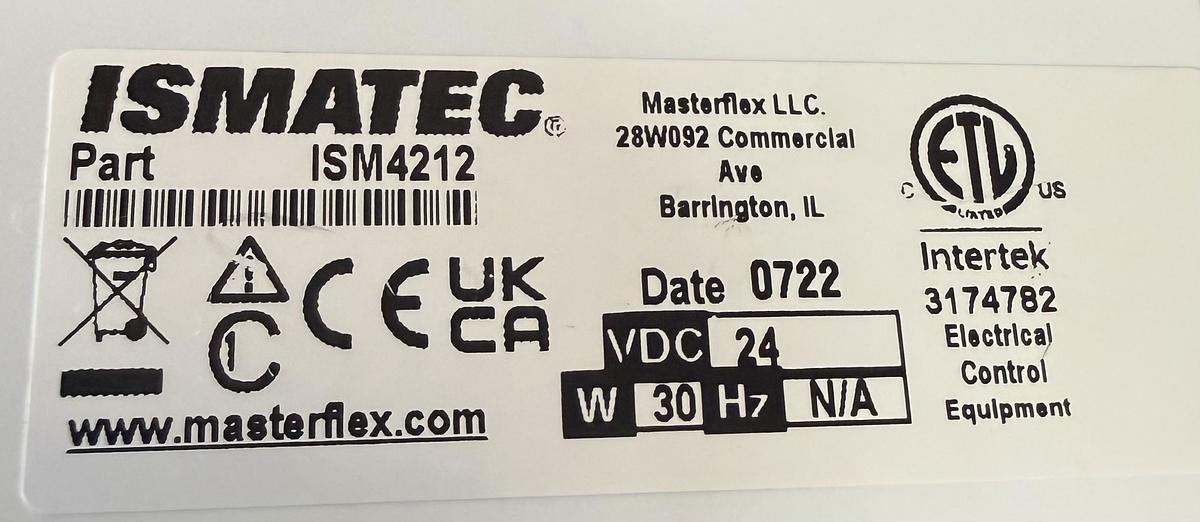 Used Ismatec REGLO ICC Dispensing Cassette Pump w WARRANTY