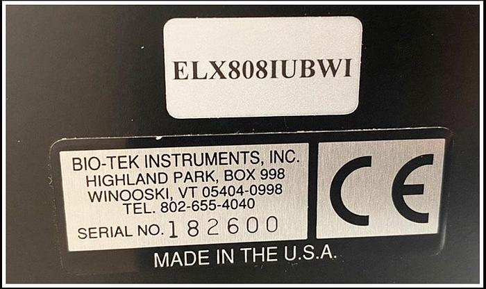 Used Bio-Tek ELx808 IU Microplate Reader w Incubator COMPLETE W WARRANTY