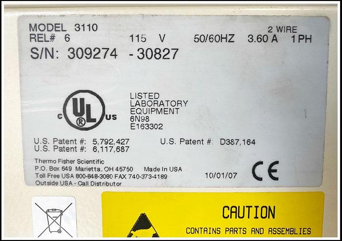 Used Thermo Forma Series II CO2 Incubator Water Jacketed 3110 w WARRANTY