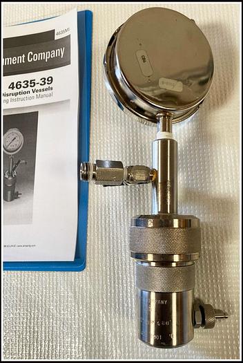 Used Parr Cell Disruption Bomb 4639 w Regulator and WARRANTY