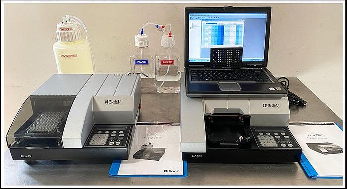 Used Bio-Tek ELx800 Microplate Reader & Elx50 Washer COMBO w WARRANTY