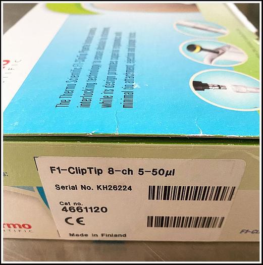 NEW Thermo 4661120 F1-ClipTip 5-50uL 8Ch Multichannel Pipette w WARRANTY