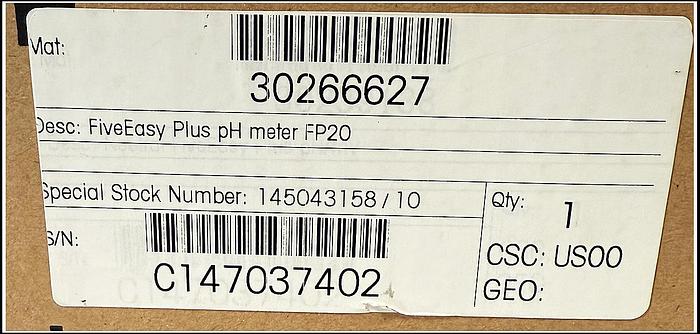 New Mettler FiveEasy pH Meter FP20 w WARRANTY