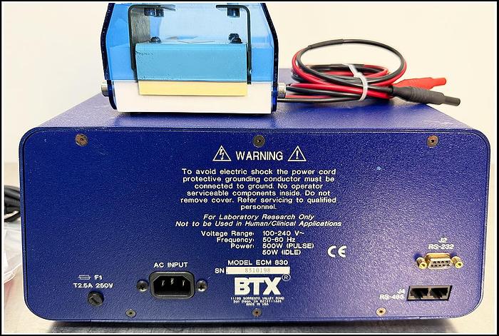 Used BTX Cell Porator Electroporation System ECM  830 w WARRANTY
