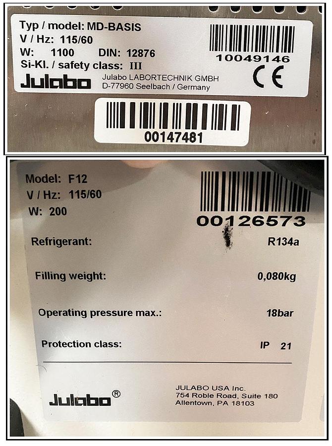 Used Julabo F12-MD Refrigerated Circulator Water Bath w WARRNATY