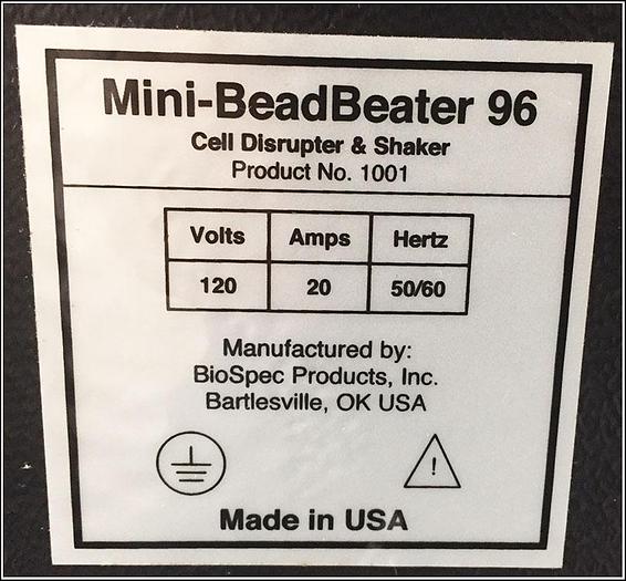 Used Biospec 96 Bead Homogenizer Microplate w WARRANTY