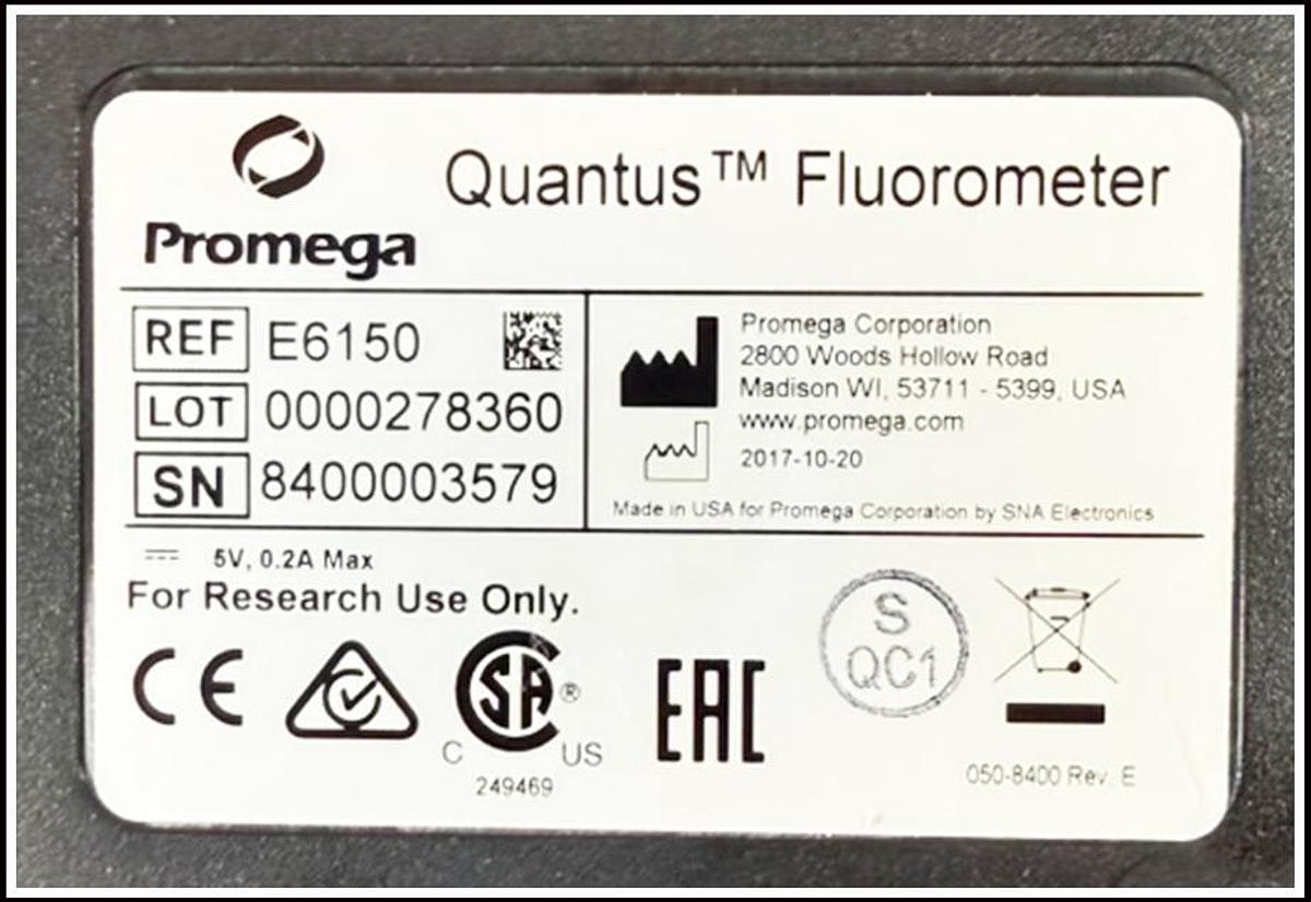 Used Promega Quantus Tube Fluorometer w WARRANTY