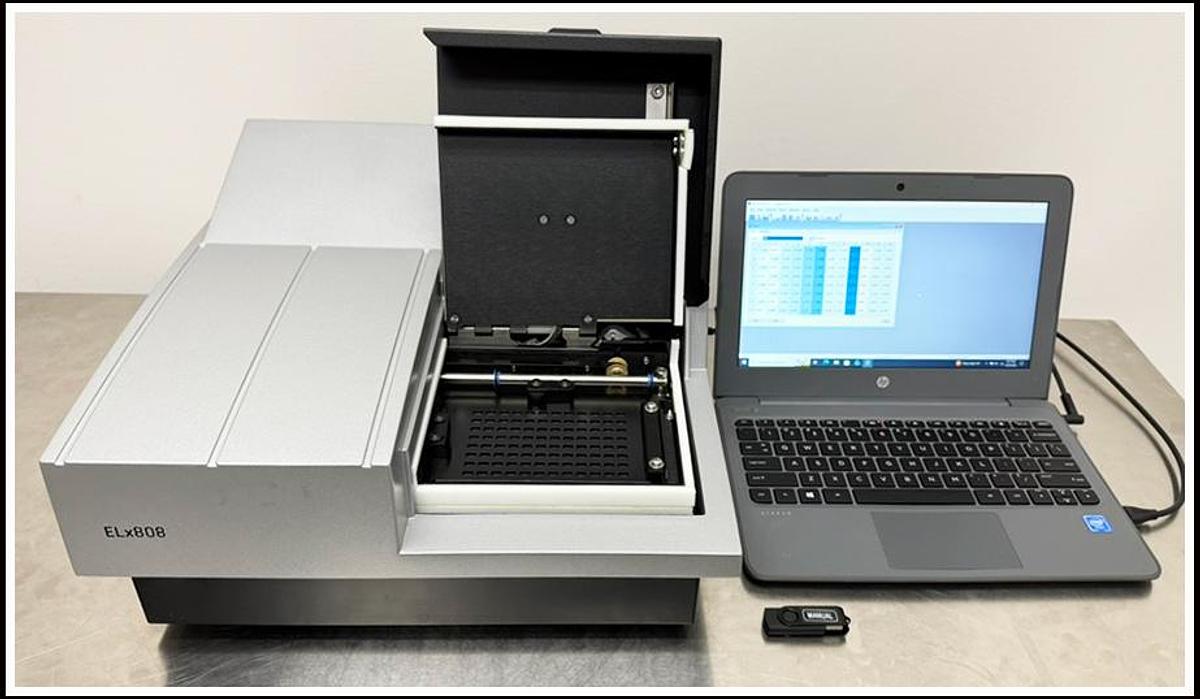 Used Bio-Tek ELx808 IU Microplate Reader w Incubator & Gen5 Software COMPLETE W WARRANTY