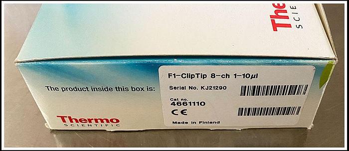 NEW Thermo 4661110 F1-ClipTip 1-10uL 8Ch Multichannel Pipette w WARRANTY
