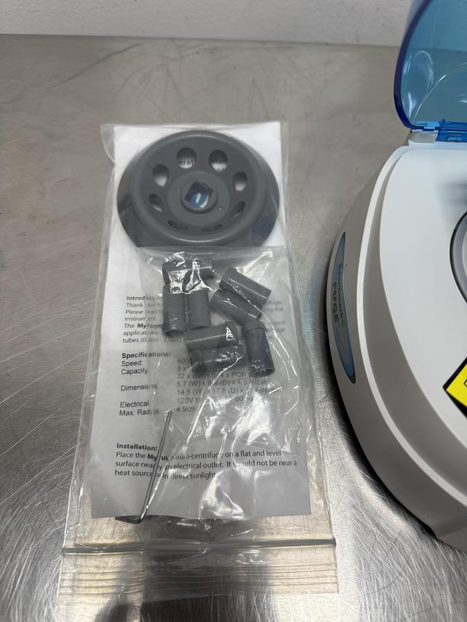 Used Benchmark Myfuge Mini Centrifuge Microfuge w Tube and PCR Rotor & WARRANTY