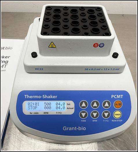 Used Grant Bio  PCMT Thermoshaker 0.2ml & 1.5ml Tubes Thermal Block w WARRANTY