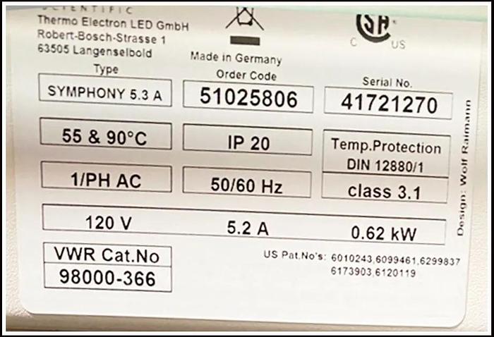Used VWR Symphony 5.3A Air-Jacketed CO2 Incubator w WARRANTY