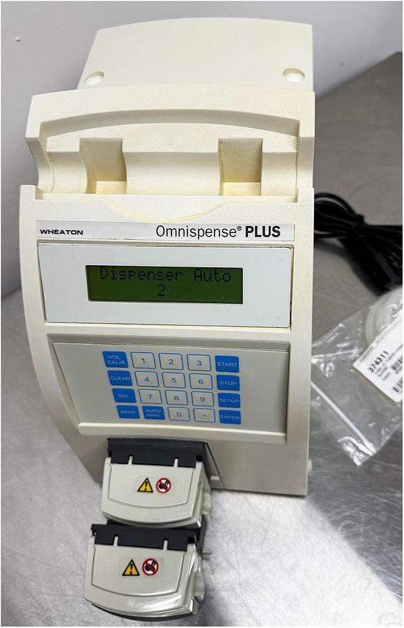 Used Wheaton Omnispense PLUS Dispensing Pump TWO HEADS w WARRANTY