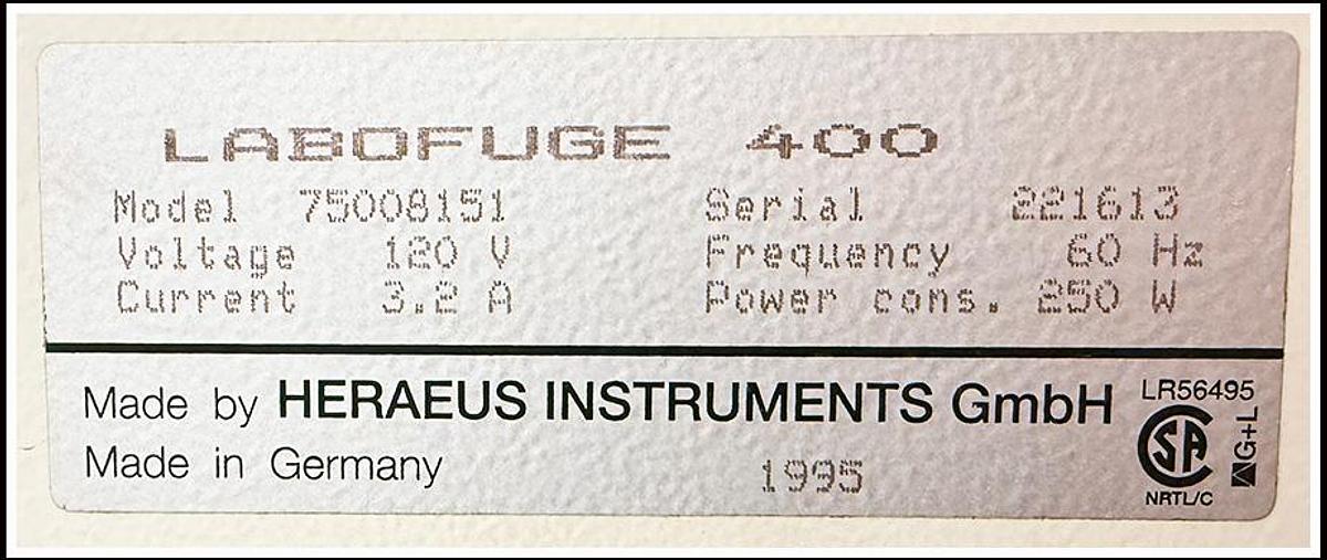 Used Thermo LaboFuge 400 Centrifuge 15ml Buckets w WARRANTY