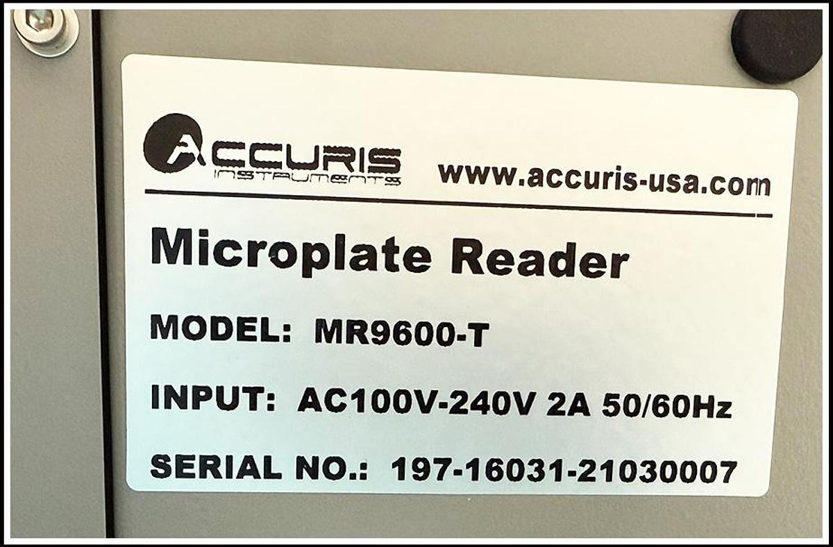 Used AccurisAccuris SmartReader MR9600-T Absorbance Microplate Reader w WARRANTY