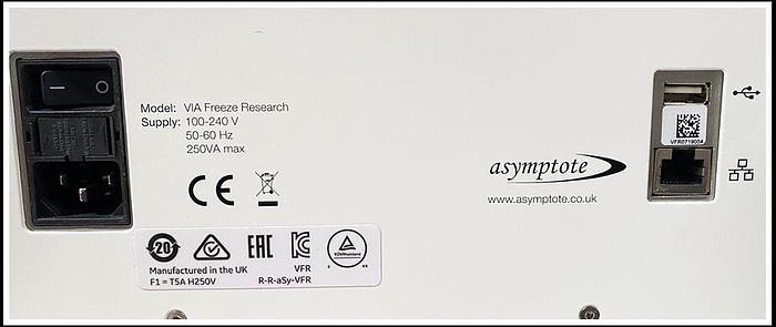 Used Cytiva Asymptote VIA Freeze Uno VF_30001 Control Rate Freezer w WARRANTY