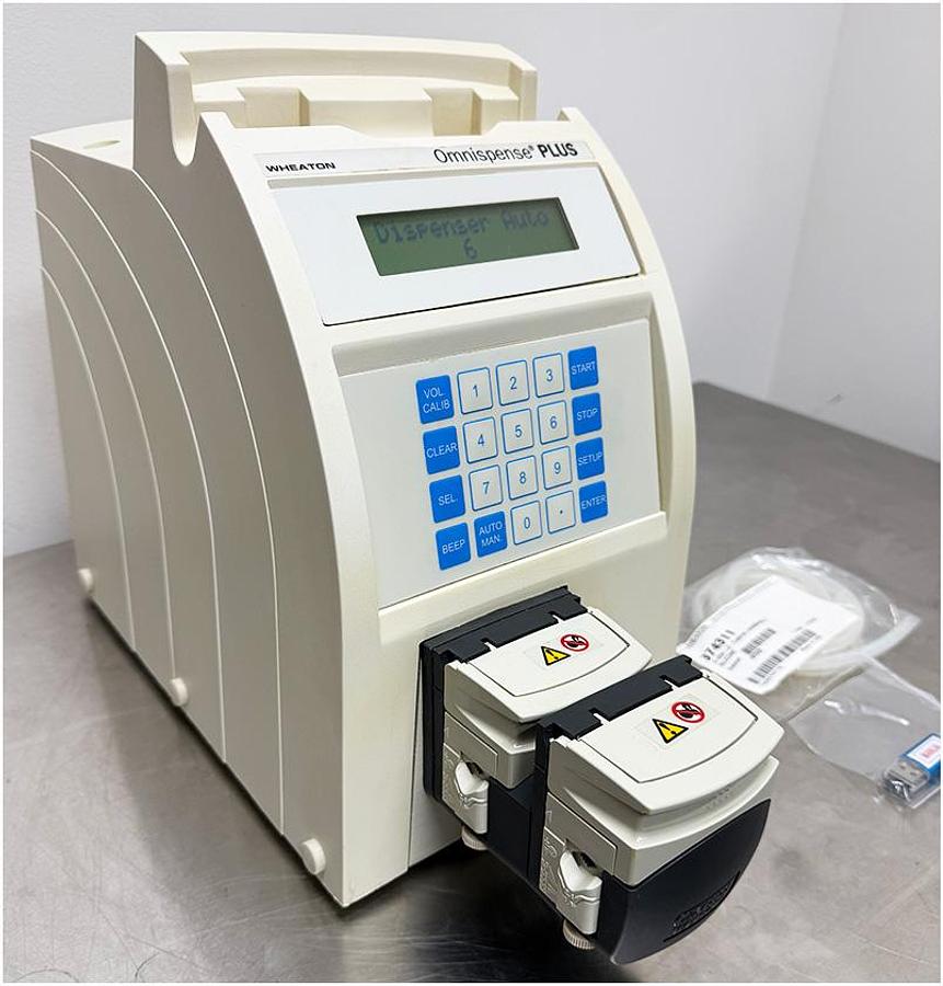Used Wheaton Omnispense PLUS Dispensing Pump TWO HEADS w WARRANTY