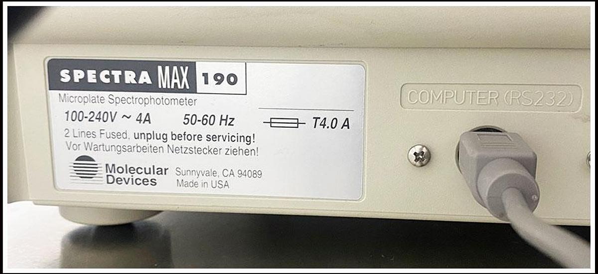 Used Molecular Devices SpectraMax 190 Microplate Reader w WARRANTY