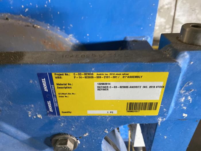 Used 20" -24" ANDRITZ TWINFLO MODEL TF20 REFINER MFG. 2017
