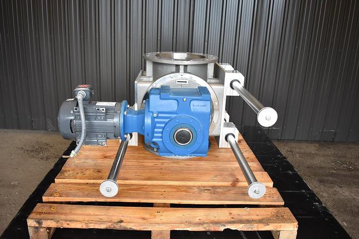 Used USED ROTARY AIR LOCK VALVE, 14'' X 14'', STAINLESS STEEL, UNUSED