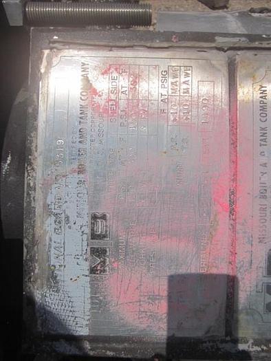 Used Used Missouri Boiler and Tank Company approximately 263 square foot 317L stainless steel vertical Shell and Tube Heat Exchanger