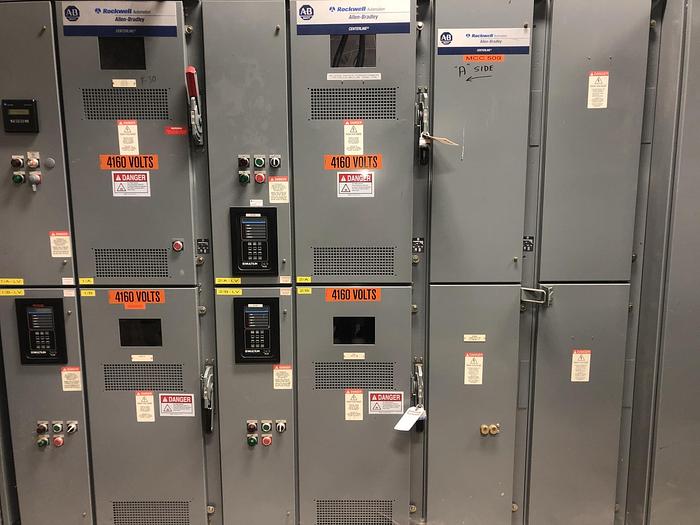 Used ALLEN BRADLEY MCC 4160V SWITCHGEAR SECTIONS