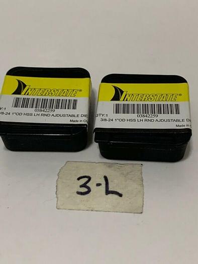 INTERSTATE 3/8-24 1" Outside Diam High Speed L. Adjustable DIE (2-qty.)Sealed