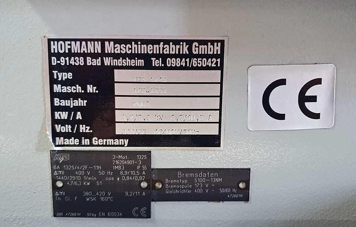 Used 2008 Hofmann Germany HOFMANN swivel spindle milling machine TFS 1200