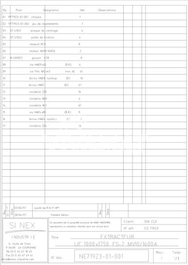 Used 1997 SINEX EXTRACTEUR