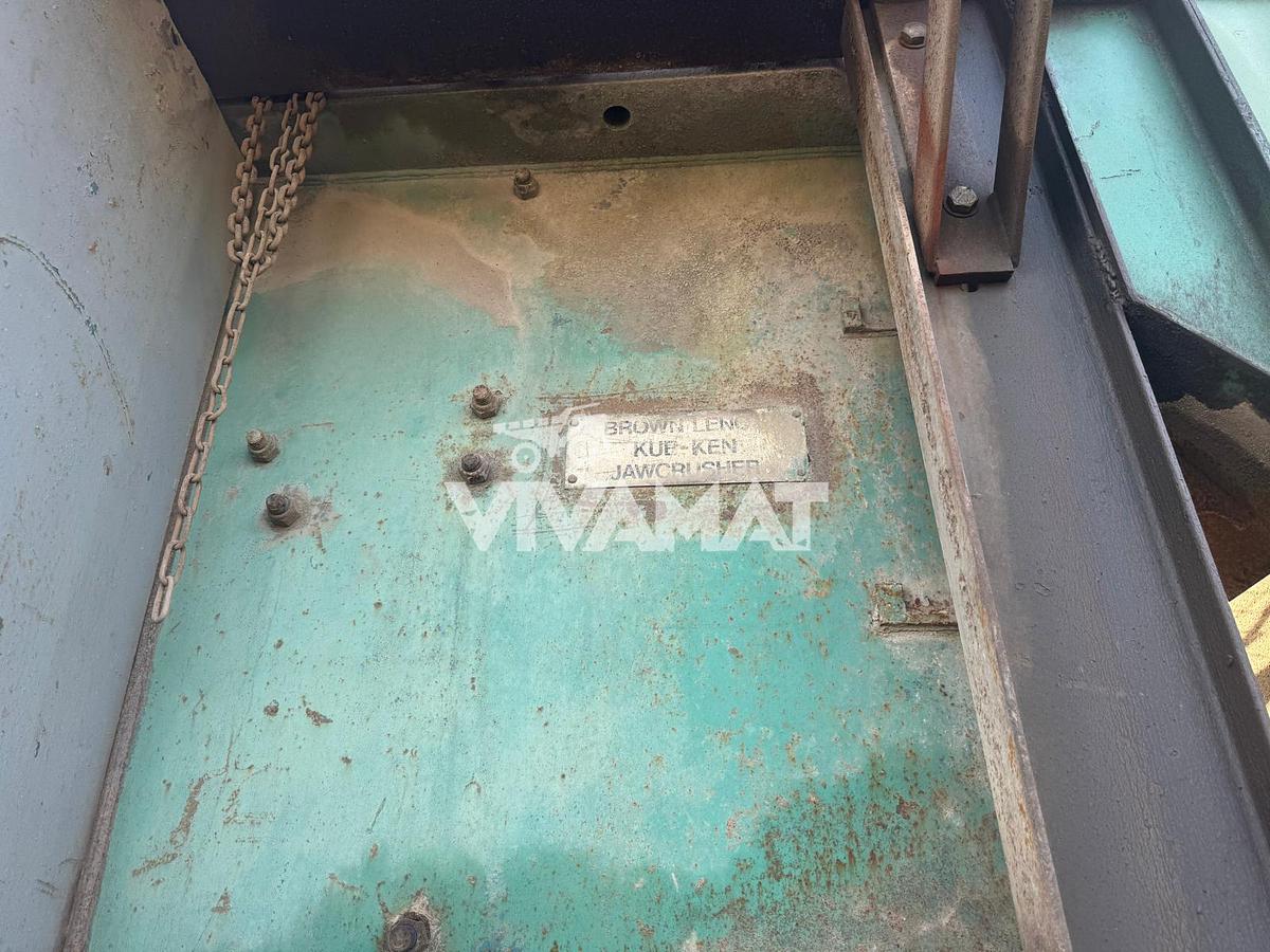 D'occasion JAW CRUSHER Brown Lenox Kue-Ken 114 SL9,44 tons on wheels, CE, year 1995, still running, POR