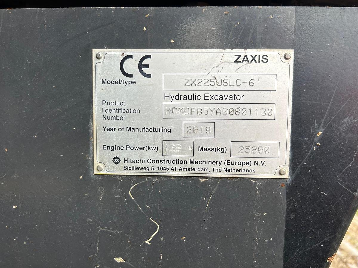 Used 2018 Hitachi ZX225USLC-6