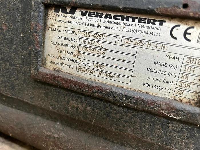 D'occasion Tête rotative TR150 Rototilt 07/2018 montée avec platine VERACHTERT CW20S-H.4.N.