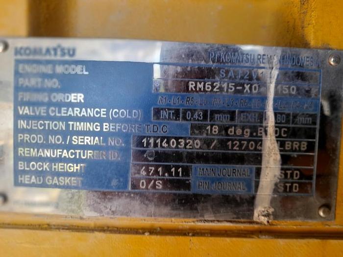 Used Engine -2019 Komatsu SA12V140 - WA800 - HD785 - HD985 - D475
