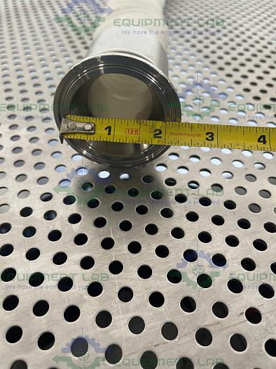Used Sani Tech STHT-W-CO 44.5" Silicone Hose w/ 2" Sanitary Fitting