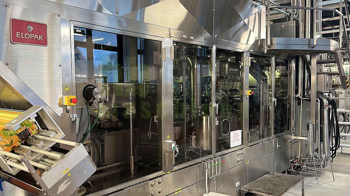 Used Elopak Trocken-Aseptik-Abfüllanlage für Giebelverpackungen mit einem Volumen von 1.000 ml/750ml/500ml
