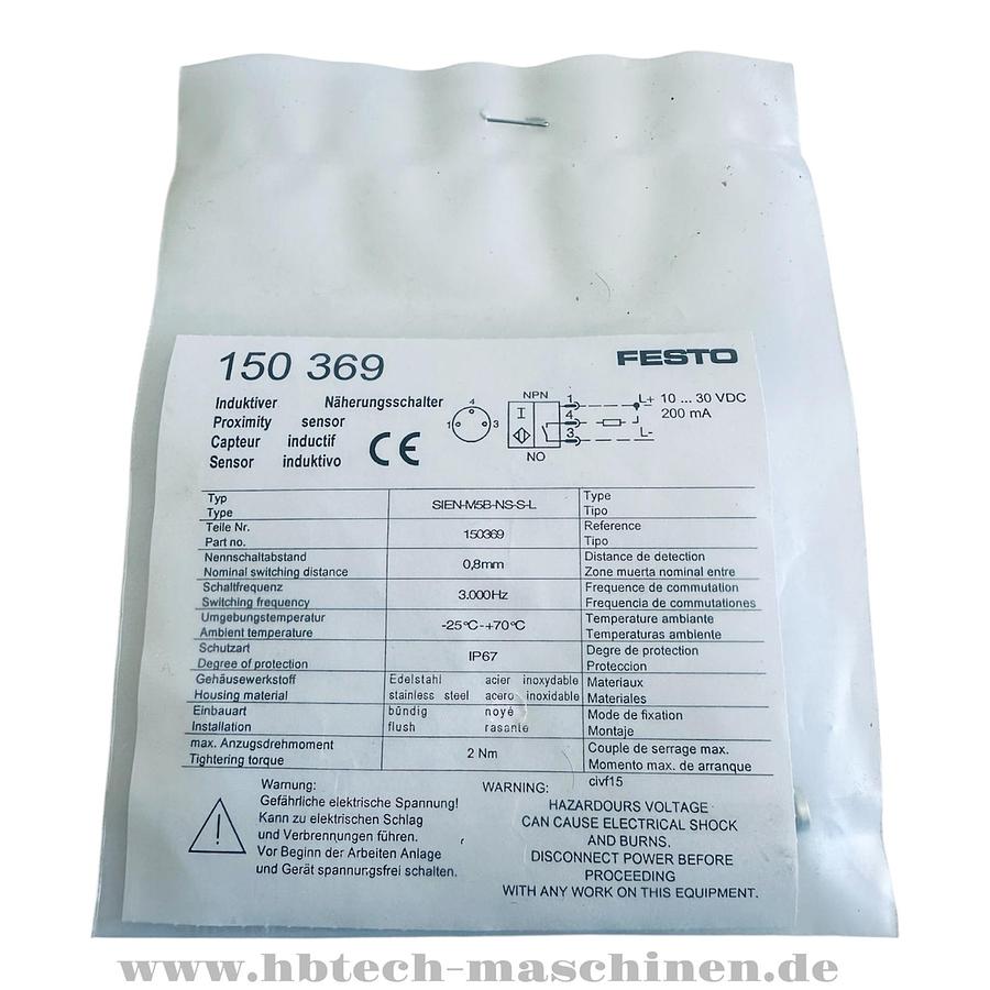 FESTO SIEN-M5B-NS-S-L-(150 369) Induktiver-Näherungsschalter-Proximity Sensor